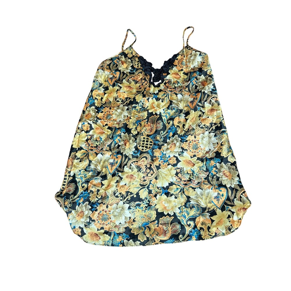 Inner Most Women's Large Vintage Floral Lace Trim Slip Dress Lingerie‎ Sexy